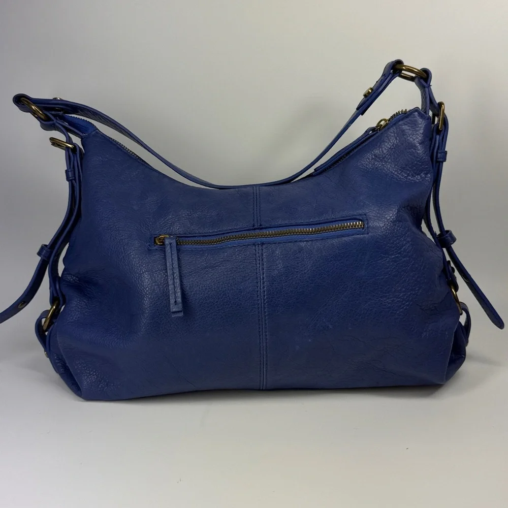 American Leather Co. Thayer Perfect Hobo‎ Bag Cerulean Blue